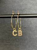 Letter Charms - Gold CZ Pave