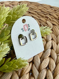 White Gold Square-ish Huggie