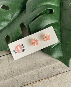 Bali Pink Flower Studs