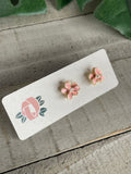 Bali Pink Flower Studs