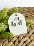 White Gold Windows Huggie