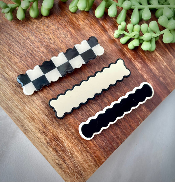 Scalloped Acrylic Hair Clips