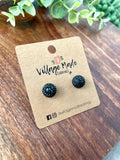 Pave Sparkle Ball Studs - Black