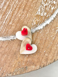 White Dove + Wood Hearts