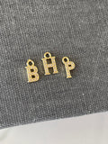Letter Charms - Gold CZ Pave