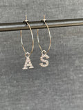 Letter Charms - Silver CZ Pave