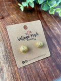 Pave Sparkle Ball Studs - Gold