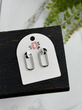 Silver Rectangle Hoops