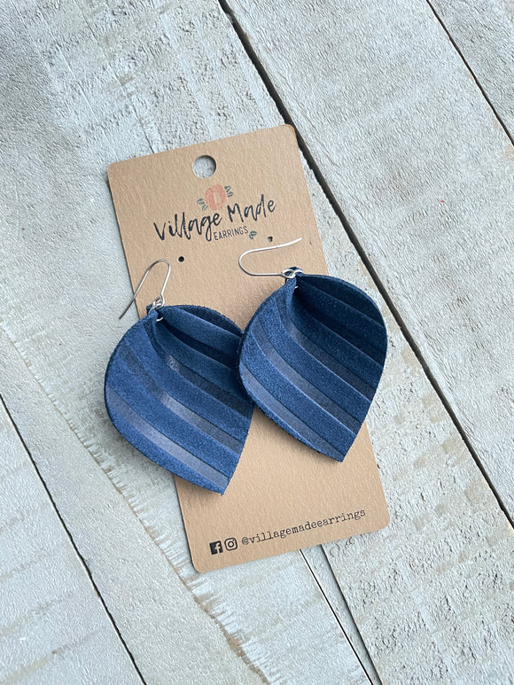 The Paxton Petal - Navy Velvet Stripe