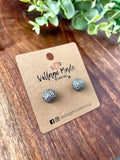 Pave Sparkle Ball Studs - Gunmetal