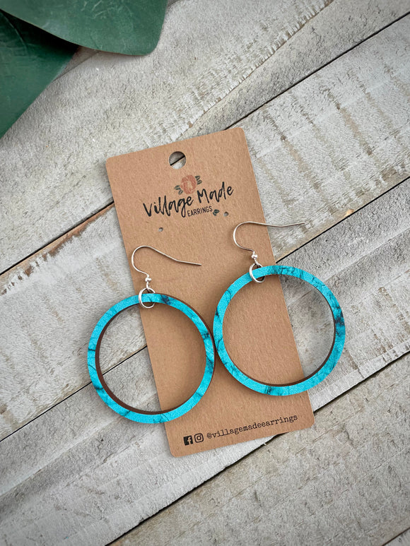 Wooden Hoops - Turquoise