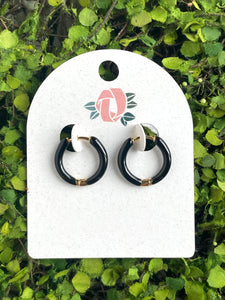 Enamel + Gold Huggie