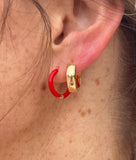 Enamel + Gold Huggie