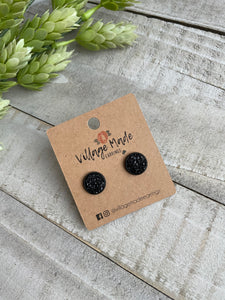 Black Sparkle Studs