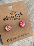 Golden Wave Studs - Lisse Pink