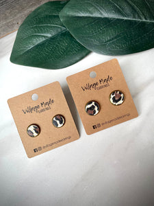 Chocolate Leopard Leather Studs